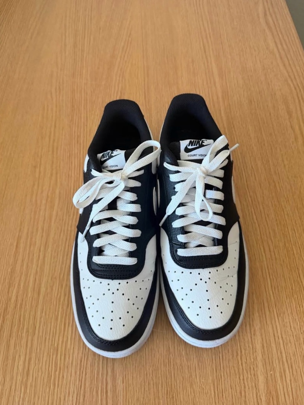 Nike Court Vision Low Top Sneakers - Black & White